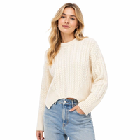 Personnalisation profonde, marque privée, pull en cachemire 100% pour femmes, col rond, manches longues, tricot uni, pull d'hiver
