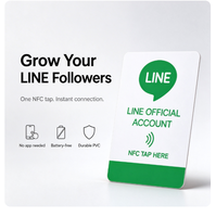 Carte de membre NFC Officielle LINE – Appuyez ici pour accéder à votre compte – PVC étanche – Avis instantanés sur les réseaux sociaux – Vente en gros pour restaurants et cafés
