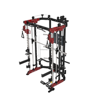 Machine Smith multifonctionnelle en acier/fer avec logo personnalisé pour entraînement de force, squats et musculation en salle de sport, équipement d'exercice avec revêtement en mousse