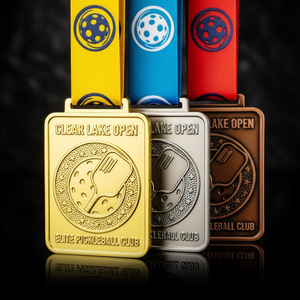 Medallas <span class=keywords><strong>de</strong></span> metal para Pickleball, Oro, Plata, Bronce, con diseño <span class=keywords><strong>de</strong></span> pala y pelota, cinta y textura artesanal para premios <span class=keywords><strong>de</strong></span> torneos - Product Image 4