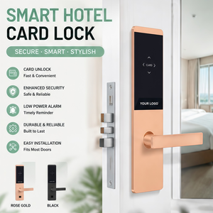 Serrure de porte intelligente personnalisée pour chambre d'hôtel avec déverrouillage par carte/clé, application Tuya, antivol, personnalisation du logo OEM et du numéro de chambre pour appartements - Product Image 3