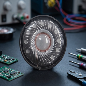 UTL Circular Speaker Component for Headset with Inner Magnet Soldering Mounting 40mm Diameter Black <b>Frame</b> 40x7.0mm Voltage Range - Product Image 3