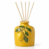 Bouteille diffuseur d'arômes en céramique personnalisée au design citron, style européen, récipient décoratif pour cadeaux, vente en gros