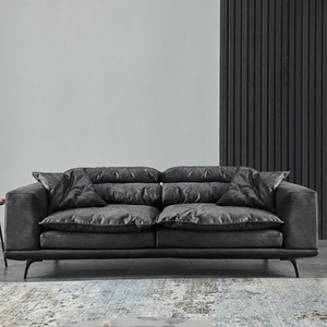 Sofá de esquina en forma de L de plumón de ganso moderno y económico de cuatro piezas para sala de estar - Product Image 5