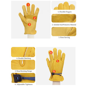 Guantes de seguridad para trabajo industrial, protectores impermeables para construcción de cuero, jardinería, venta al por mayor, fábrica China - Product Image 2