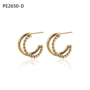 Amy Amy <b>Hoop</b> Earrings <b>Silver</b> Plated Alloy Women's Party Fashion Jewelry PE2650 - Product Image 2