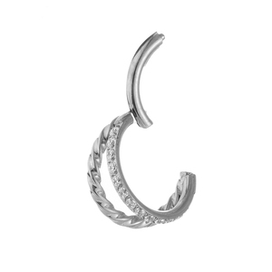 Fuxuan ASTM F136 titanio doppio anelli Clicker <span class=keywords><strong>Piercing</strong></span> gioielli a cerniera <span class=keywords><strong>anello</strong></span> <span class=keywords><strong>anello</strong></span> <span class=keywords><strong>anello</strong></span> a elica <span class=keywords><strong>anello</strong></span> orecchio - Product Image 5