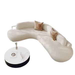 Canapé d'angle en L, une place, en PU et éponge, design minimaliste nordique italien, portable, pour salon, finition huilée - Product Image 5