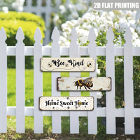 Letrero Metálico Vintage con Diseño de Panal de Abeja, Decoración de Pared con la Frase 'Bee Kind Home Sweet Home' para Casa de Campo, Porche o Adorno para el Hogar