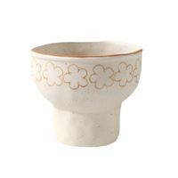 Service de table floral en porcelaine mate peinte à la main de style japonais vintage, durable et réutilisable, pour la maison et le café