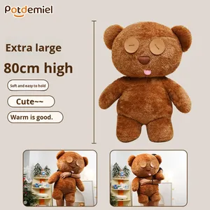 Đồ chơi nhồi bông gấu <span class=keywords><strong>TI</strong></span> cỡ lớn, quà Giáng sinh cho bé gái Quanmei cùng kiểu dáng, búp bê mềm mại và dễ ôm - Product Image 2