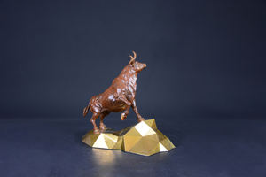 งานประติมากรรมรูปวัวทองเหลือง งานฝีมือศิลปะแบบกำหนดเอง งานประติมากรรมทองสัมฤทธิ์ทาสี ของตกแต่งสไตล์จีน ขนาดเท่าตัวจริง - Product Image 6