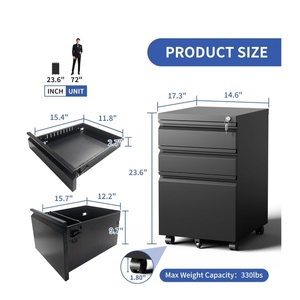 Hot bán 3-ngăn kéo Đồ nội thất văn phòng đầy đủ rustproof thép tủ tập tin với bảo vệ đơn vị lưu trữ cho nhà hoặc phòng tập thể dục sử dụng - Product Image 3