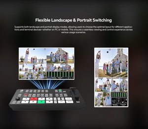 Commutateur de production vidéo 4Kp60 à 5 canaux, mélangeur vidéo <span class=keywords><strong>4K</strong></span> avec écran de 5,5 pouces - Product Image 3