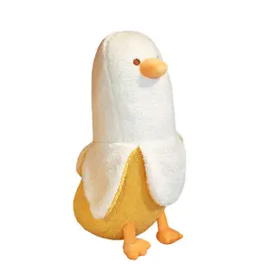 Creative Banana Duck Plush Toy Cute Plushie Hugging Plush Sleeping Bed Pillow Duck Stuffed Animal for Girls and Boys