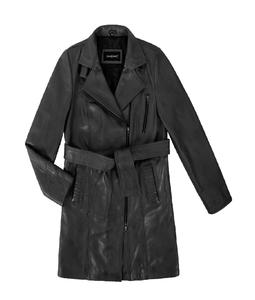 Chaqueta Acolchada con Capucha para Mujer, 100% Cuero Nappa Negro Genuino, Diseño Acolchado Cálido, Herrajes YKK, Marca Privada OEM, Invierno - Product Image 4