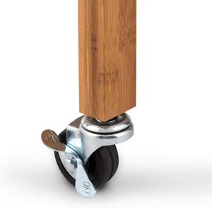 Modern Mobile Wheel Bamboo Storage Cabinet with <strong>Spice</strong> Storage Standing Type Kitchen Trolley <strong>Cart</strong> with Baskets - Product Image 6