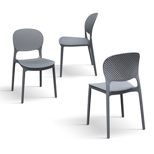 Anita <b>Chair</b> Set Of 4 Grey <b>Polypropylene</b> Indoor Outdoor Use - Product Image 2