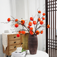 Levensechte Kunstmatige Persimmon Takken 90CM Schuim Real Touch Fruit Huisdecoratie Halloween Kerstmis Thanksgiving - Hoge Kwaliteit Silei