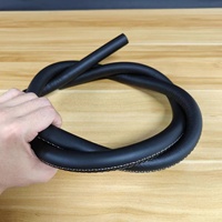 Tubo de Silicona para Narguile de Cuero Auténtico Negro Mate Esmerilado de Alta Calidad, Venta al por Mayor de Fábrica, 11*19*1500mm