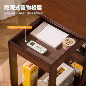 Bamboo <b>folding</b> coffee <b>table</b>, multi-functional <b>small</b> <b>table</b>, <b>small</b> apartment living room side cabinet, household movable trolley, - Product Image 4