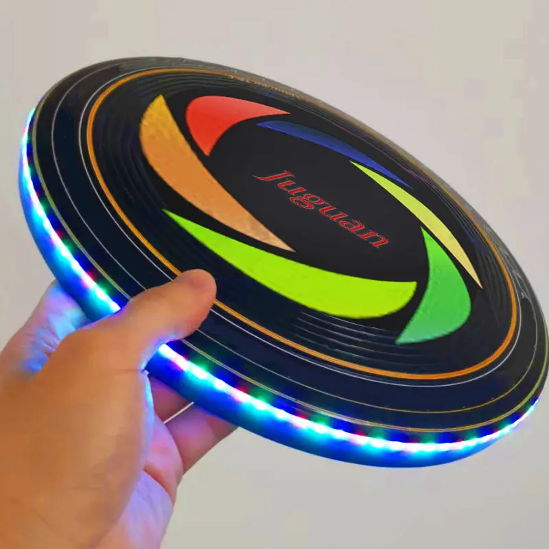 Wholesale beach night outdoor sports games 175G competition with lights 27cm luminous flying saucer LED flying disc