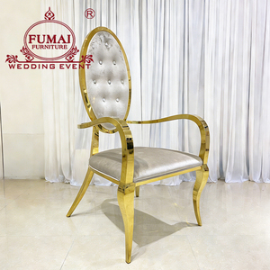 Chaises royales de mariage de cadre d'acier inoxydable d'or de conception royale - Product Image 3