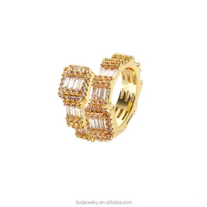 Foxi Hiphop Hombres Mujeres Joyería fina Iced Out Chapado en oro accesorios de mujer anillo de joyería de moda