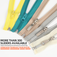 OCO Factory Custom 5 #   Fermeture éclair réversible invisible à ouverture libre, fermeture éclair automatique à verrouillage, fermeture éclair en nylon réversible pour vêtements et accessoires