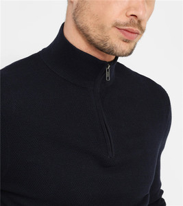 Men's 100% Cotton <strong>Plain</strong> Design Zip up Rugby Shirt <strong>Jumper</strong> - Product Image 2