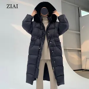 New Fashion Long Women Puffer Coat With Real Big Fur Hood Winter Clothes For Women Waterproof Puffer Coat Woman Duck Down Coat