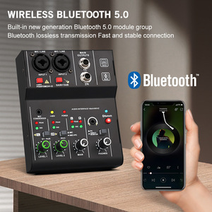 Konsol Mixing Bluetooth Mini 2 saluran, Blender Audio Digital campuran komputer rumah dengan fungsi pemantauan - Product Image 4