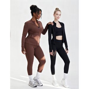 Conjunto Deportivo para Mujer, Chaqueta con Cierre y Mangas Largas, Leggings, Tallas Grandes, Estilo Deportivo para Gimnasio, Diseño Simple de Manga Larga - Product Image 2