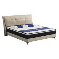 Lit moderne pleine grandeur, doux et confortable, rembourré en duvet, avec revêtement en cuir durable, design écologique