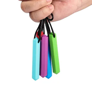 5 Kleur Stock Hot Koop Food Grade Silicone Baby Tandjes Training Speelgoed Zintuiglijke Kauwen Gem Hanger Baby Bijtring Ketting