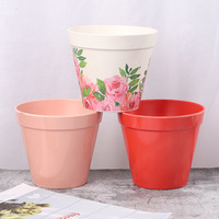 Pots à fleurs et bonsaïs en fibre de bambou écologiques, biodégradables, multicolores, résistants à la déformation, style simple, pour balcon et jardin