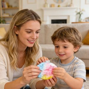 Balle anti-stress ASMR la plus populaire, artisanale, à effet sonore craquant, à rebond lent, jouet sensoriel doux pour enfants, colorée, taille moyenne - Product Image 5