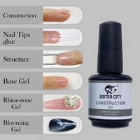 Gel UV de construction 15ml pour salon de manucure - Durcissement LED, longue tenue, non toxique, usage professionnel, flacon style créateur français