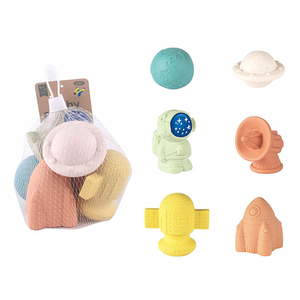 Baby Montessori Cognitive Bath <strong>Toy</strong> Space Theme Stacking <strong>Toy</strong> Floats <strong>Bathtubs</strong> Children Wheat Straw Material Soft PVC Non-Porous - Product Image 6