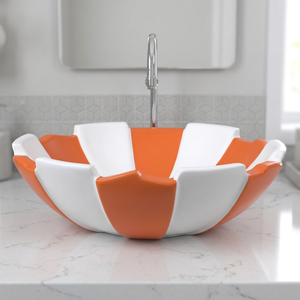 Lavabo de salle de bain rectangulaire moderne en granit jaune imprimé pour usage hospitalier, à poser sur le plan - Product Image 3