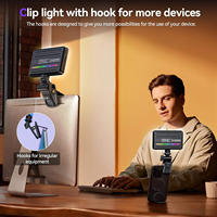 Mini lampe de remplissage LED RVB D10S portable et rechargeable avec clip pour téléphone, lampe de poche réglable pour studio