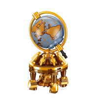 Set Mainan Blok Bangunan Vintage DIY Jam Retro Globe Fonograf Terbaru