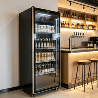 Réfrigérateur vertical commercial personnalisé pour supermarché avec porte vitrée, équipement de réfrigération, vitrine à vin, refroidisseur de boissons