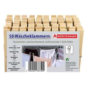 Bürstennman wäscheklammer holz m. nichtostender metallfeder 7cm 50 stück - Product Image 2