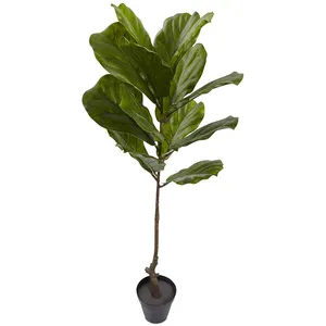 Le feuillage intrigant de l'arbre à feuilles faux violon résistant aux UV de Nearly Natural convient à la décoration intérieure ou extérieure