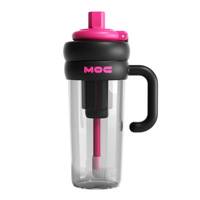 Bouteille d'eau sport portable en plastique de 820 ml avec manchon en silicone et infuseur à thé, tasse à paille pour boire directement, idéale pour la salle de sport - Vente en gros