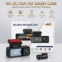 Dashcam dengan 2 Saluran Kamera Mobil 4k, Pemantauan Parkir Dashcam 4k, Kamera Depan dan Belakang, Mendukung Wifi DVR Dashcam 4k