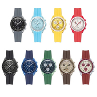Bracelet de montre de luxe très vendu, 20 mm, extrémités courbées, pour Omega X Swatch MoonSwatch, bracelet en silicone caoutchouc