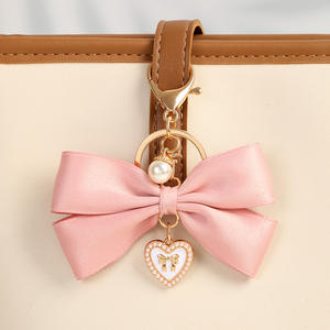 New Cartoon Doll Design LED Fabric Ribbon Bow Pendant Fashionable and Versatile Safe <b>Car</b> <b>Keychain</b> Accessory for Women - Product Image 3
