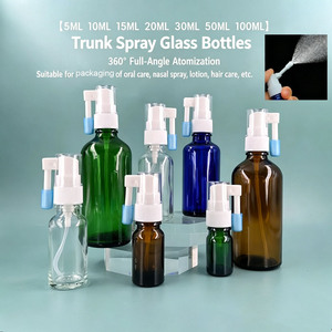 Flacons pulvérisateurs nasaux en verre de 10 ml, transparents, vides, avec pompe, pour le soin de la rhinite, pour solution saline et huiles essentielles - Product Image 1